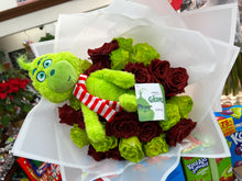 Load image into Gallery viewer, The Grinch plushie and roses
