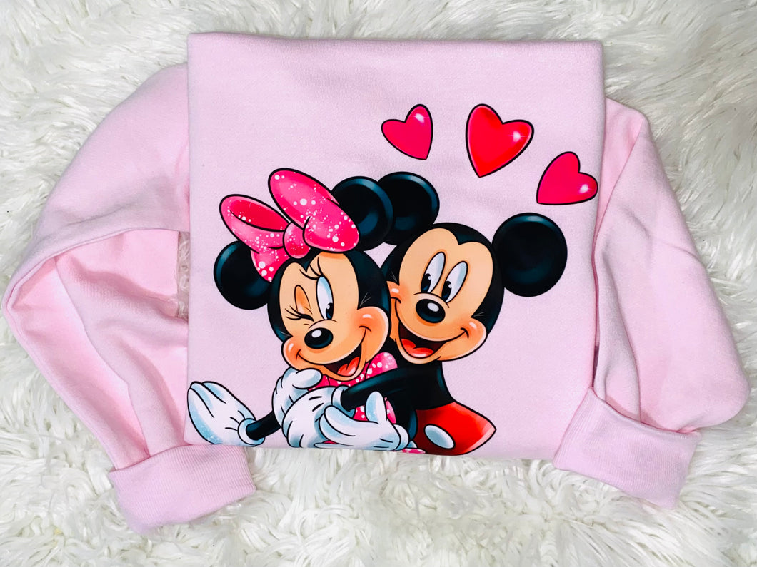 Mickey & Minnie Mouse Crew Neck Valentine Sweater