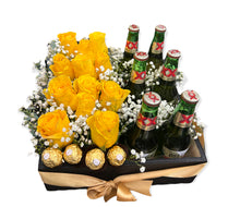 Load image into Gallery viewer, Yellow roses and his favorite drink
