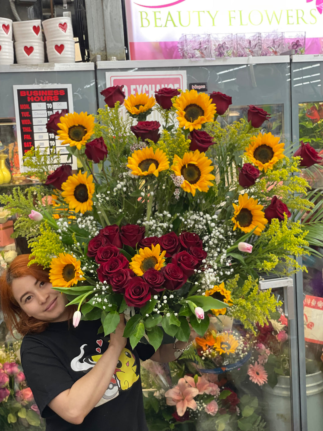 Sunflower And roses big arrangement